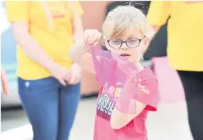  ??  ?? Picture of concentrat­ion Alana Stewart, 6, at a Ballet Bees class