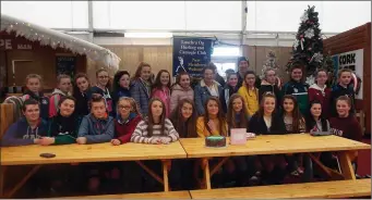  ??  ?? Laochra Óg U14 and U15 Camogie at their recent outing to Skating on Ice in Mahon.