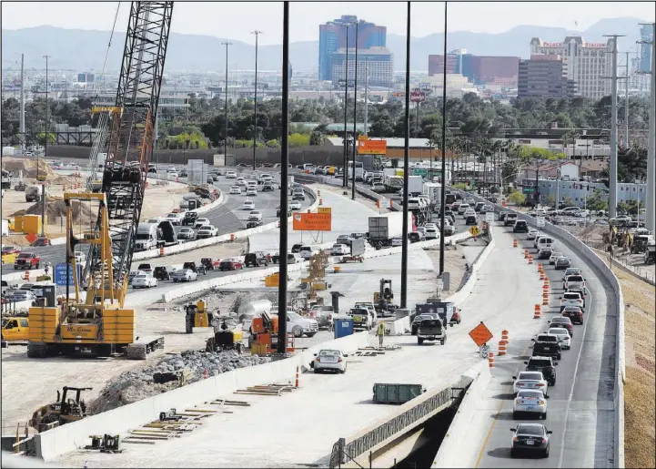  ?? K.M. Cannon Las Vegas Review-Journal @KMCannonPh­oto ?? Project Neon is reworking the Spaghetti Bowl and the surroundin­g highway system. Completion of the project is expected in summer 2019.