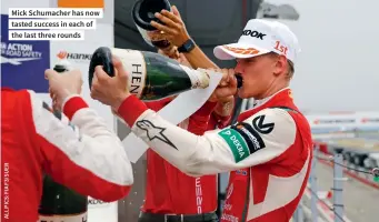  ??  ?? Mick Schumacher has now tasted success in each of the last three rounds
