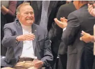  ?? ASSOCIATED PRESS ?? Former President George H.W. Bush greets the crowd during an event at his presidenti­al library in College Station, Texas, in November 2014.