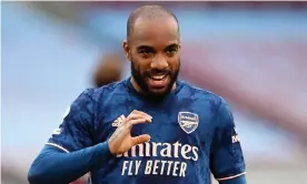  ??  ?? Alexandre Lacazette has started the past two Arsenal games, scoring a match-winning penalty against Spurs and a dramatic equaliser at West Ham. Photograph: Justin Tallis/