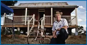  ??  ?? John McPhail with his Cyclops tricycle at the Oakey Historical Museum open day.