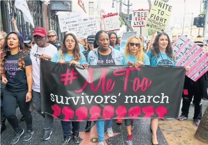  ?? DAMIAN DOVARGANES THE ASSOCIATED PRESS ?? Since 2017’s #MeToo March in Hollywood, the movement has toppled powerful men and galvanized women worldwide into action.