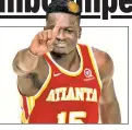  ?? Corey Sipkin ?? NO,NO,NO: After emphatical­ly rejecting Julius Randle in the final minutes of Atlanta’s 105-94 Game 3 win, Clint Capela wagged his finger to the State Farm Arena crowd.