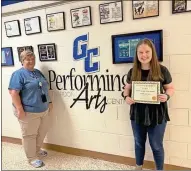  ?? Contribute­d ?? Lindsay Lowrance, GCHS Youth of the Month for November.