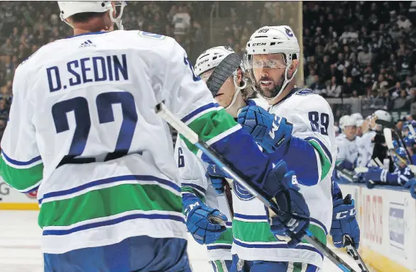  ?? GETTY IMAGES/FILES ?? Vancouver Canucks forward Sam Gagner has been on the ice with Daniel Sedin during the power play this season, but hasn’t been put on a regular line with the twins.