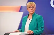  ?? (AFP) ?? This file photo shows Natasa Pirc Musar attending a TV debate in Ljubljana, ahead of Slovenia’s presidenti­al elections, on October 17