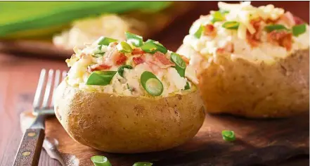  ?? — 123rf.com ?? Baked potatoes with fillings make for great treats at dinner parties.