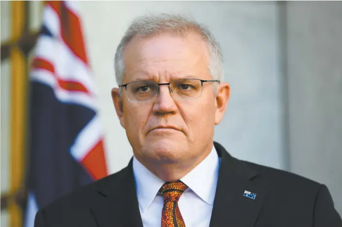  ?? AAP / Lukas Coch ?? Prime Minister Scott Morrison at Parliament House on Thursday.