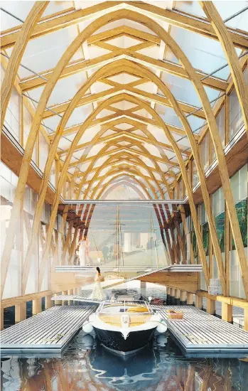  ??  ?? An artist’s rendering of the boathouse at Horseshoe Bay West Vancouver.