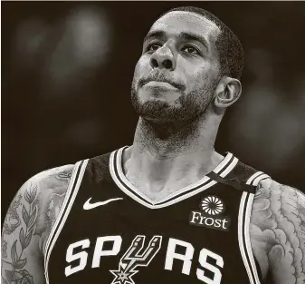  ?? Rich Pedroncell­i / Associated Press ?? When San Antonio resumes the NBA season in Orlando, Fla., with an eye toward reaching the playoffs for a 23rd straight time, it will do so without power forward LaMarcus Aldridge.