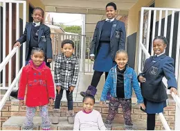  ??  ?? FOR A GREAT CAUSE: Wearing their slippers in aid of the Reach for a Dream Foundation are Stepping Stone pupils, from left, Asakhe Ralarala, Iwile Mombela, Mbalentle Fosi, Mbali Qozeleni, Kamvalethu Khathi and Ovayo Mahela