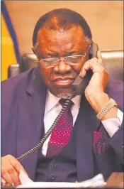  ?? Photo: Nampa ?? Excited… President Hage Geingob.