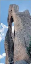  ?? ?? The Needle’s Eye rock formation, as seen along Needles Highway in Custer State Park.