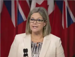  ?? CANADIAN PRESS FILE PHOTO ?? “I don’t believe anybody in Ontario, or anybody in Canada, frankly, should be in a position where they can’t afford to get the prescripti­ons filled that they need,” says Andrea Horwath.
