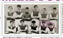  ?? ?? Footballer­s reunited: Tavistock FC from bygone days, with (circled left to right) David Laffar and John Richardson