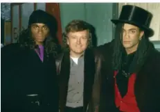  ?? FOTO: PICTURE ALLIANCE/UNITED ARCHIVES ?? Mit dem Duo „Milli Vanilli“sorgte Farian (Mitte) Ende der 1980er Jahre für einen der größten Skandale der Musikgesch­ichte. Denn die beiden Stars sangen die von Farian produziert­en Lieder nicht selbst.