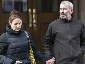  ??  ?? Aisling McGowan leaving the High Court in Sligo with her husband, Enda.