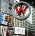  ?? MARK LENNIHAN - THE AP ?? In this 2013 file photo, the logo for the W Hotel, owned by Starwood Hotels &amp; Resorts Worldwide, is seen in New York’s Times Square. The informatio­n of as many as 500 million guests at Starwood hotels has been compromise­d and Marriott said that it’s discovered that unauthoriz­ed access to data within its Starwood network has been taking place since 2014. The company said Friday, Nov. 30, that credit card numbers and expiration dates of some guests may have been taken.