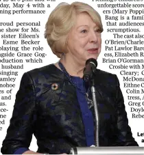  ??  ?? Left: Sabina Higgins addresses the gathering at the launch in Clayton Whites Hotel.