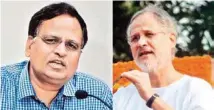  ??  ?? Satyendar Jain and Najeeb Jung