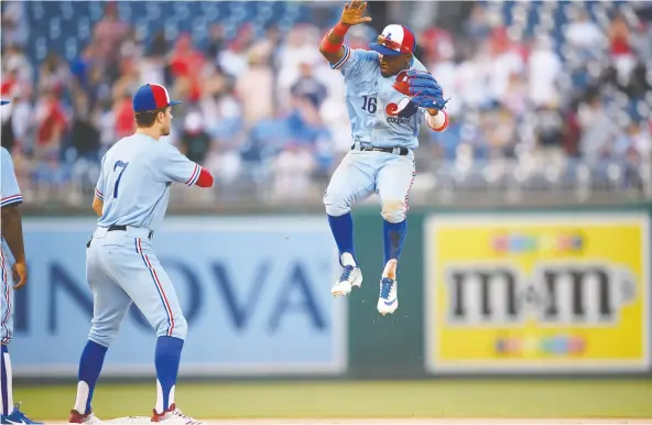  ?? NICK WASS/AP PHOTO ?? The Washington Nationals, who wore Expos throwback uniforms during the season, are within two wins of a World Series title — and that has to sting for Montreal fans.