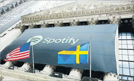  ?? HANDOUT / REUTERS ?? Spotify, la primera tecnológic­a europea que desembarca a lo grande en Wall Street