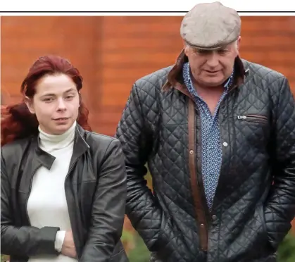  ?? ?? Harrowing: Mother Hayley and grandfathe­r Gabriel O’Grady leave the Coroner’s Court yesterday