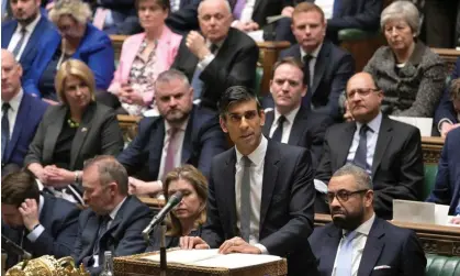  ?? Rishi Sunak during his statement to the House of Commons. Photograph: Jessica Taylor/UK parliament ??