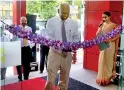  ??  ?? Nawaloka Holdings Chairman Jayantha Dharmadasa cutting the ribbon to declare open the Medicare Centre in Gampaha