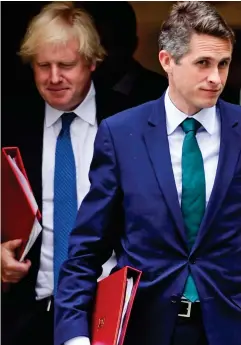  ??  ?? Support: Boris Johnson and Gavin Williamson