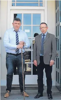  ??  ?? George Pirie, left, and Euan Emslie put together a bid to manage Oban Mart and claim the owners are not exploring all potential options, having already stated a preference for United Auctions.