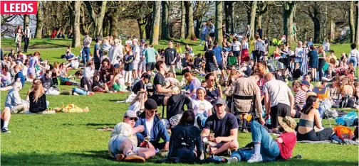  ??  ?? LEEDS
A grand day out: In scenes repeated across the country, huge crowds flocked to a sun-soaked Hyde Park in Leeds