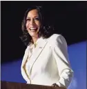  ?? Andrew Harnik / AP ?? Vice President-elect Kamala Harris speaks Saturday in Wilmington, Del.