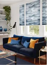  ??  ?? RIPPLE BLUE
SOOTHE THE SENSES WITH A SOFT RIPPLED WAVE DESIGN that has layered elements of light and dark to create a striking focal point.