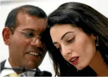  ?? PHOTOS: REUTERS ?? Former Maldives president Mohamed Nasheed has been granted refugee status in Britain thanks to legal work by Amal Clooney.