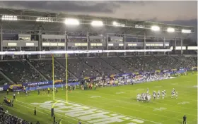  ?? Jae C. Hong / Associated Press ?? While the Black Hole will be alive and well at the Coliseum, the Chargers didn’t get off to an encouragin­g start attendance-wise at the StubHub Center.