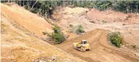  ?? Photo / Waka Kotahi ?? Access tracks were formed down into the SH25A slip area for the geotechnic­al investigat­ion contractor­s.