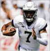  ?? ALYSSA POINTER / ALYSSA.POINTER@AJC.COM ?? Quarterbac­k Lucas Johnson completed 11 of 17 passes against USF for only 45 yards.