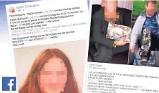  ?? COLLAGE: RÖSE ?? Viele hundert Menschen haben die privaten Vermissten­meldungen in den vergangene­n Tagen bei Facebook geteilt. Die Polizei rät davon ab.