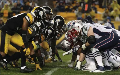  ?? AP FILE ?? RENEWING ACQUAINTAN­CES: The Patriots and the Steelers will meet for the first time since 2019 on Sunday.