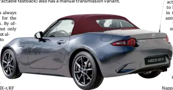  ??  ?? The 2018 MX-5 also comes with a dark cherry soft top.