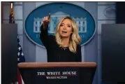  ?? (AP/Evan Vucci) ?? At her first briefing as White House press secretary, Kayleigh McEnany told reporters on Friday, “I will never lie to you. You have my word on that.”