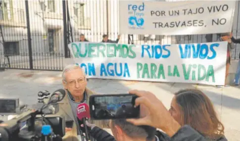  ?? // EFE ?? Alejandro Cano, de la Red Ciudadana del Tajo, valoró ayer el Plan del Tajo antes del Consejo del Agua