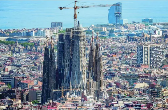  ?? EP ?? Una imagen del estado actual de las obras en el templo de la Sagrada Familia