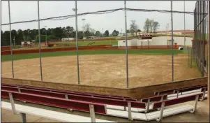  ?? The Sentinel-Record/James Leigh ?? EMPTY FIELD: Lake Hamilton’s softball field is shown on March 27. High school athletes have been unable to practice or play with their teammates since March 15.