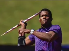  ?? BEN STANSALL/AFP/GETTY IMAGES ?? Keshorn Walcott joined the exclusive 90-metre club earlier this month when he threw a distance of 90.16 at a Diamond League meet.