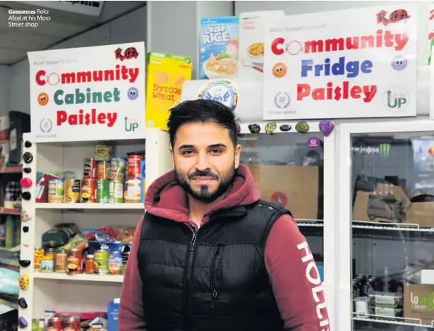  ??  ?? Generous Rekz Afzal at his Moss Street shop