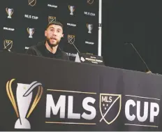  ?? JOE NICHOLSON/USA TODAY ?? Toronto FC midfielder Jonathan Osorio answers questions Thursday during an MLS Cup news conference at the Grand Hyatt in Seattle ahead of the league’s championsh­ip match Sunday.